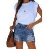 image:imageonlypuff Womens Jean Short Cut Off Denim Shorts High Waist Ripped Distressed Stretchy 03light Blue