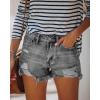 image:imageonlypuff Womens Jean Short Cut Off Denim Shorts High Waist Ripped Distressed Stretchy 04grey