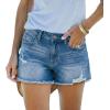 image:imageonlypuff Womens Jean Short Cut Off Denim Shorts High Waist Ripped Distressed Stretchy 05c Blue