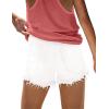 image:imageonlypuff Womens Jean Short Cut Off Denim Shorts High Waist Ripped Distressed Stretchy 05white