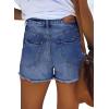 image:imageonlypuff Womens Jean Short Cut Off Denim Shorts High Waist Ripped Distressed Stretchy 06i Navy Blue