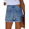 image:imageonlypuff Womens Jean Short Cut Off Denim Shorts High Waist Ripped Distressed Stretchy 06k Blue