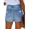image:imageonlypuff Womens Jean Short Cut Off Denim Shorts High Waist Ripped Distressed Stretchy 06light Blue