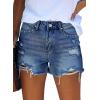 image:imageonlypuff Womens Jean Short Cut Off Denim Shorts High Waist Ripped Distressed Stretchy 06navy