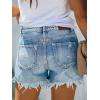 image:imageonlypuff Womens Jean Short Cut Off Denim Shorts High Waist Ripped Distressed Stretchy 08light Blue
