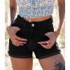 image:imageonlypuff Womens Jean Short Cut Off Denim Shorts High Waist Ripped Distressed Stretchy 11black