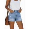 image:imageonlypuff Womens Jean Short Cut Off Denim Shorts High Waist Ripped Distressed Stretchy 11n Light Blue