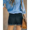 image:imageonlypuff Womens Jean Short Cut Off Denim Shorts High Waist Ripped Distressed Stretchy 14black