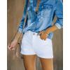 image:imageonlypuff Womens Jean Short Cut Off Denim Shorts High Waist Ripped Distressed Stretchy 14white