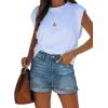 image:imageonlypuff Womens Jean Short Cut Off Denim Shorts High Waist Ripped Distressed Stretchy 15blue