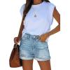 image:imageonlypuff Womens Jean Short Cut Off Denim Shorts High Waist Ripped Distressed Stretchy 15light Blue