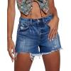 image:imageonlypuff Womens Jean Short Cut Off Denim Shorts High Waist Ripped Distressed Stretchy 16navy