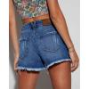 image:imageonlypuff Womens Jean Short Cut Off Denim Shorts High Waist Ripped Distressed Stretchy 16navy