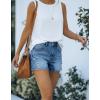 image:imageonlypuff Womens Jean Short Cut Off Denim Shorts High Waist Ripped Distressed Stretchy 17a Blue