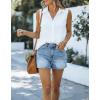 image:imageonlypuff Womens Jean Short Cut Off Denim Shorts High Waist Ripped Distressed Stretchy 17a Light Blue