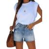 image:imageonlypuff Womens Jean Short Cut Off Denim Shorts High Waist Ripped Distressed Stretchy 17blue