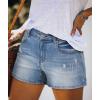 image:imageonlypuff Womens Jean Short Cut Off Denim Shorts High Waist Ripped Distressed Stretchy 17blue