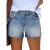 image:imageonlypuff Womens Jean Short Cut Off Denim Shorts High Waist Ripped Distressed Stretchy 17blue