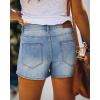 image:imageonlypuff Womens Jean Short Cut Off Denim Shorts High Waist Ripped Distressed Stretchy 17blue