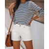 image:imageonlypuff Womens Jean Short Cut Off Denim Shorts High Waist Ripped Distressed Stretchy 17white