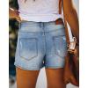 image:imageonlypuff Womens Jean Short Cut Off Denim Shorts High Waist Ripped Distressed Stretchy 18blue