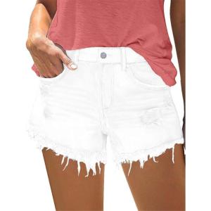 image:imageMODARANI Denim Shorts for Women Distressed Jean Shorts Ripped Summer Hot Short3 Awhite
