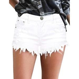 image:imageMODARANI Denim Shorts for Women Distressed Jean Shorts Ripped Summer Hot ShortCwhite