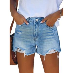 image:imageMODARANI Denim Shorts for Women Distressed Jean Shorts Ripped Summer Hot ShortDlight Blue