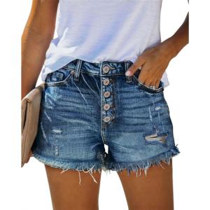 image:imageMODARANI Denim Shorts for Women Distressed Jean Shorts Ripped Summer Hot ShortEnavy Blue