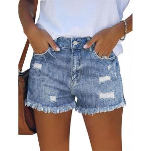 image:imageMODARANI Denim Shorts for Women Distressed Jean Shorts Ripped Summer Hot ShortFlight Blue