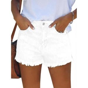 image:imageMODARANI Denim Shorts for Women Distressed Jean Shorts Ripped Summer Hot ShortFwhite