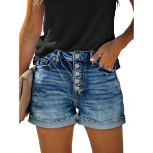 image:imageMODARANI Denim Shorts for Women Distressed Jean Shorts Ripped Summer Hot ShortGblue