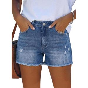 image:imageMODARANI Denim Shorts for Women Distressed Jean Shorts Ripped Summer Hot ShortJblue