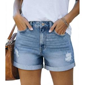 image:imageMODARANI Denim Shorts for Women Distressed Jean Shorts Ripped Summer Hot ShortMlight Blue