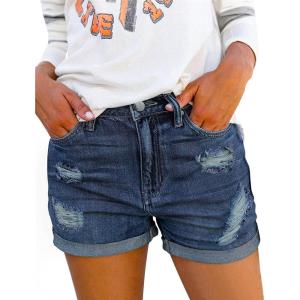 image:imageMODARANI Denim Shorts for Women Distressed Jean Shorts Ripped Summer Hot ShortTdeep Blue