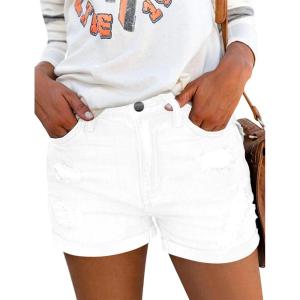 image:imageMODARANI Denim Shorts for Women Distressed Jean Shorts Ripped Summer Hot ShortTwhite