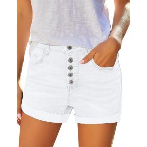 image:imageMODARANI Denim Shorts for Women Distressed Jean Shorts Ripped Summer Hot ShortXwhite