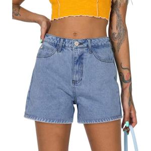 image:imageonlypuff Womens Jean Short Cut Off Denim Shorts High Waist Ripped Distressed Stretchy 11blue