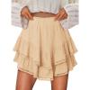 image:imageonlypuff Flowy Shorts for Women Ruffle Skorts Mini Skirts High Waisted Teen Gilrs Tennis Skort Summer ShortsA Apricot