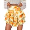 image:imageonlypuff Flowy Shorts for Women Ruffle Skorts Mini Skirts High Waisted Teen Gilrs Tennis Skort Summer ShortsC Yellow White