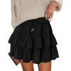 image:imageonlypuff Flowy Shorts for Women Ruffle Skorts Tiered Teen Girls Country Concert Outfits Golf Tennis Skort Under Sweater Skirt 01black