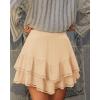 image:imageonlypuff Flowy Shorts for Women Ruffle Skorts Mini Skirts High Waisted Teen Gilrs Tennis Skort Summer ShortsA Apricot