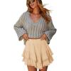 image:imageonlypuff Flowy Shorts for Women Ruffle Skorts Mini Skirts High Waisted Teen Gilrs Tennis Skort Summer ShortsA Apricot