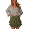 image:imageonlypuff Flowy Shorts for Women Ruffle Skorts Mini Skirts High Waisted Teen Gilrs Tennis Skort Summer ShortsA Army Green