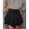 image:imageonlypuff Flowy Shorts for Women Ruffle Skorts Mini Skirts High Waisted Teen Gilrs Tennis Skort Summer ShortsA Black
