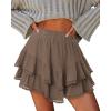 image:imageonlypuff Flowy Shorts for Women Ruffle Skorts Mini Skirts High Waisted Teen Gilrs Tennis Skort Summer ShortsA Coffee