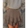 image:imageonlypuff Flowy Shorts for Women Ruffle Skorts Mini Skirts High Waisted Teen Gilrs Tennis Skort Summer ShortsA Coffee
