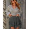 image:imageonlypuff Flowy Shorts for Women Ruffle Skorts Mini Skirts High Waisted Teen Gilrs Tennis Skort Summer ShortsA Dark Grey