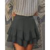 image:imageonlypuff Flowy Shorts for Women Ruffle Skorts Mini Skirts High Waisted Teen Gilrs Tennis Skort Summer ShortsA Dark Grey