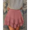 image:imageonlypuff Flowy Shorts for Women Ruffle Skorts Mini Skirts High Waisted Teen Gilrs Tennis Skort Summer ShortsA Deep Pink